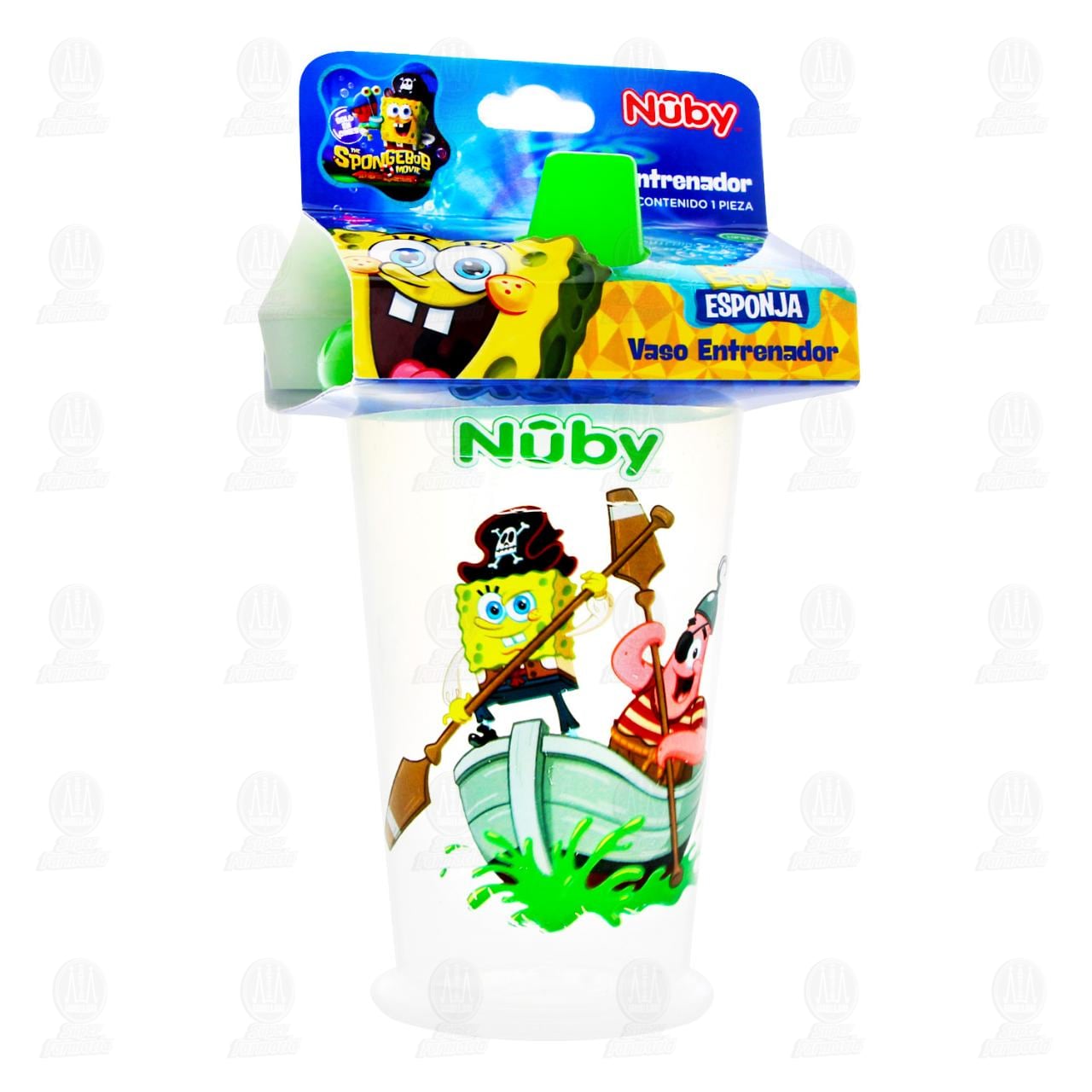 Imagen para Vaso Entrenador Nuby con Boquilla Rigida Bob Esponja, 1 pz.