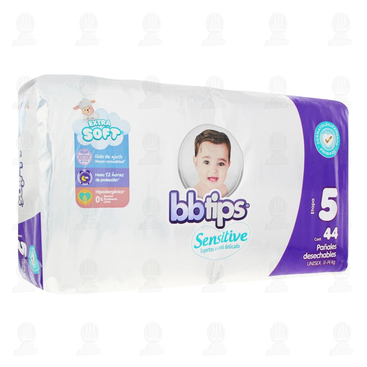 Pa&ntilde;al Bbtips Sensitive Talla 5 Unisex, 44 Pa&ntilde;ales. image number 0