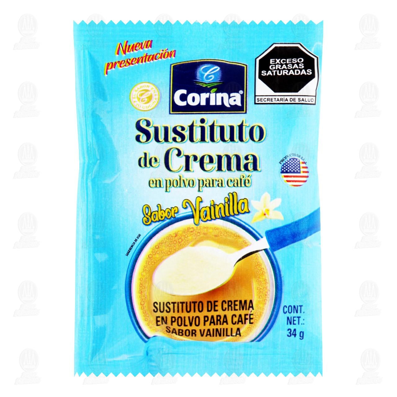 Sustituto de Crema Corina en Polvo para Caf&eacute; Sabor Vainilla, 34 gr.