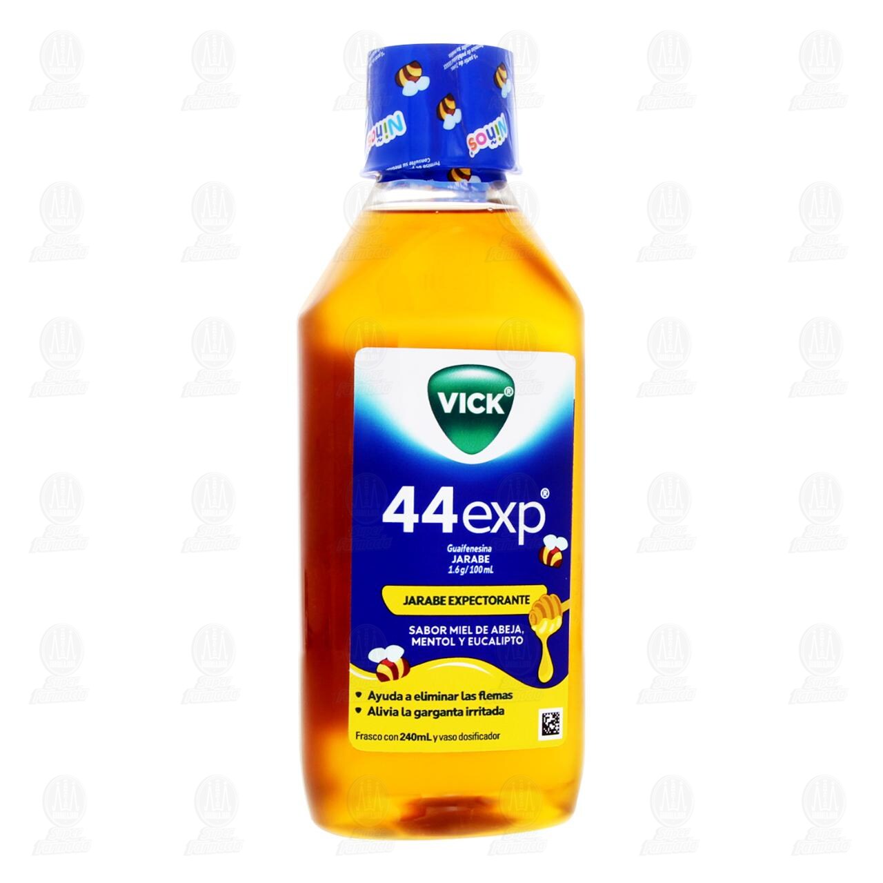 Vick 44 Exp Jarabe Expectorante Sabor Miel de Abeja, Mentol y Eucalipto, 240 ml. image number 0