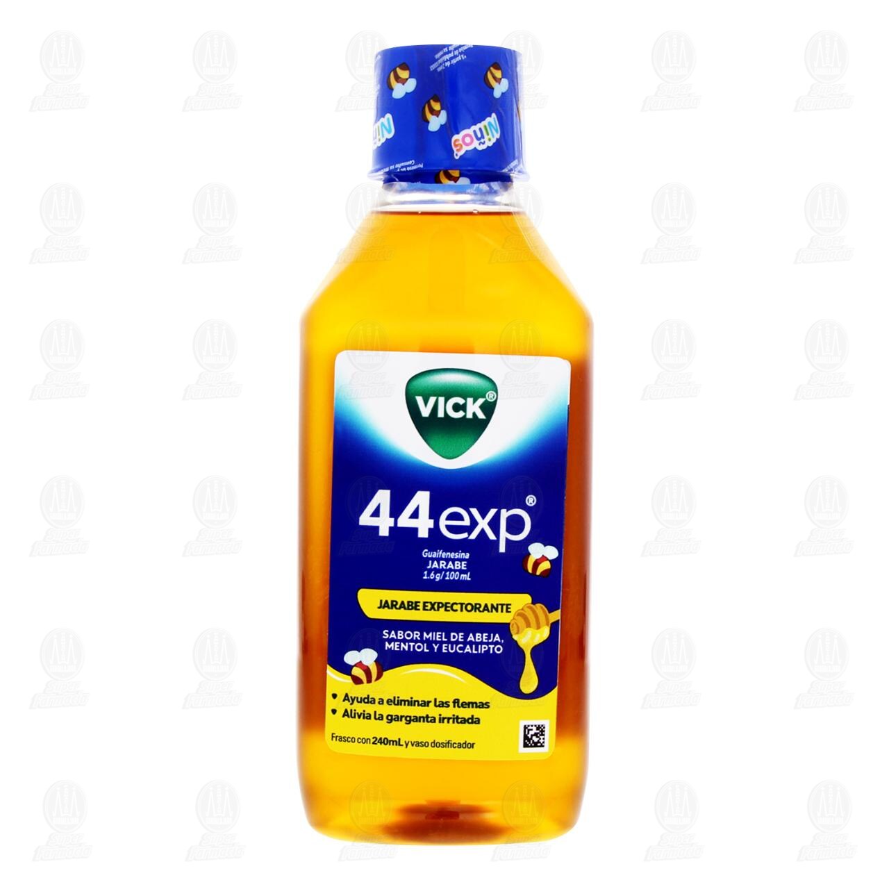 Vick 44 Exp Jarabe Expectorante Sabor Miel de Abeja, Mentol y Eucalipto, 240 ml. image number 1