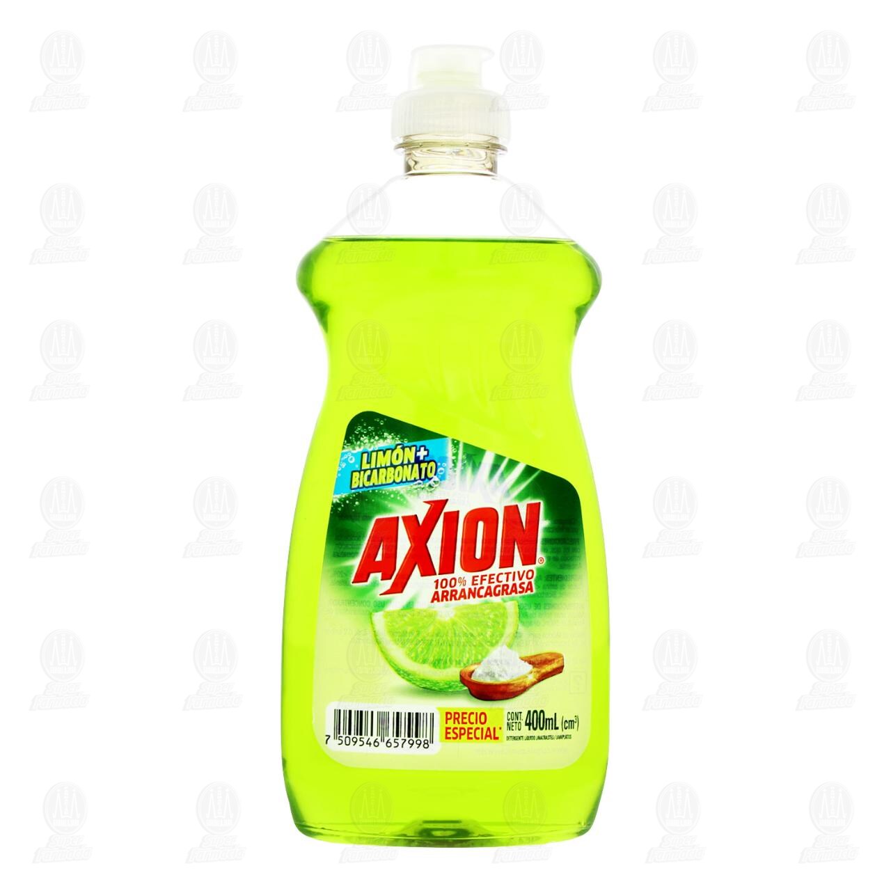 Lavatrastes Axion L&iacute;quido Lim&oacute;n m&aacute;s Bicarbonato, 400 ml. image number 1
