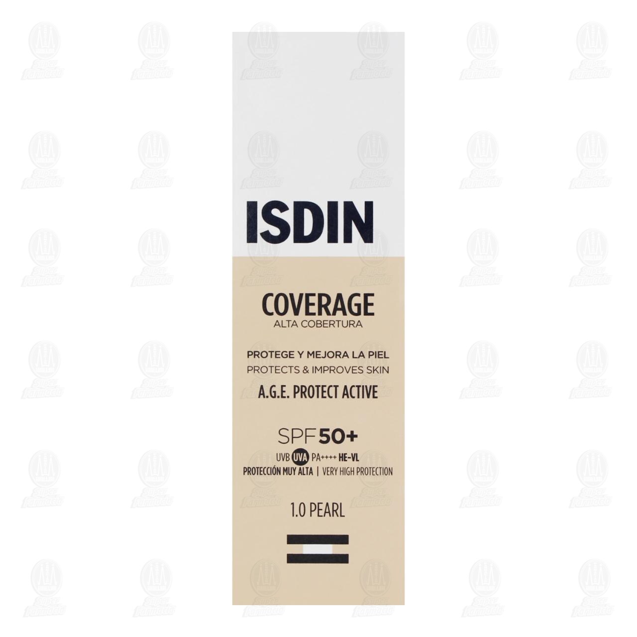 Isdin Coverage Base de Maquillaje Alta Cobertura 1.0 Pearl, 30 gr. image number 1