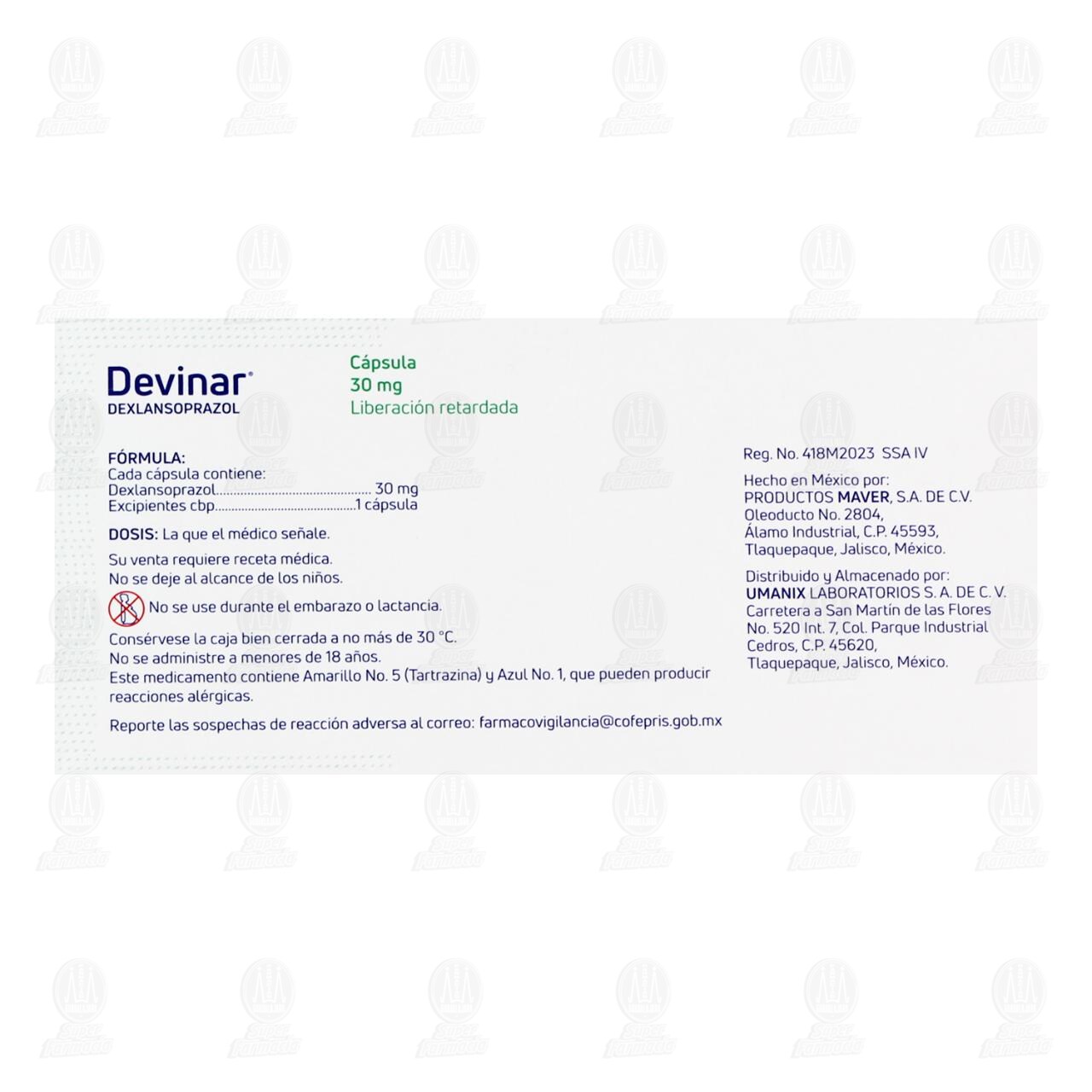 Devinar 30 mg, 14 C&aacute;psulas. image number 2