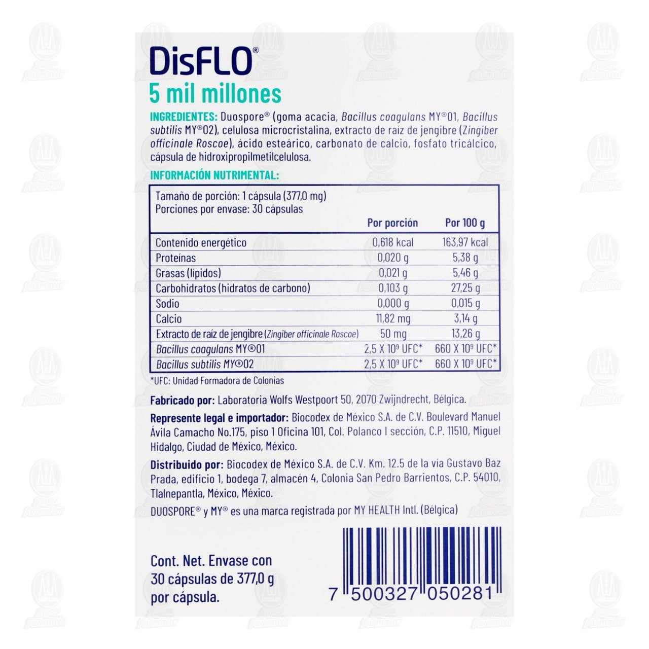 DisFlo 5 Mil Millones, 30 C&aacute;psulas. image number 2