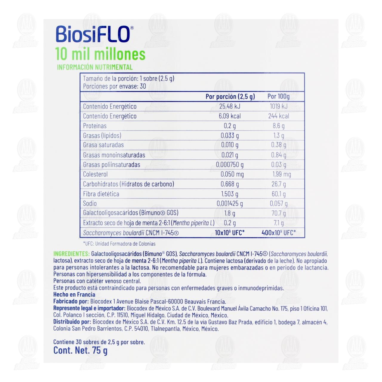 BiosiFlo 10 Mil Millones, 30 Sobres. image number 2