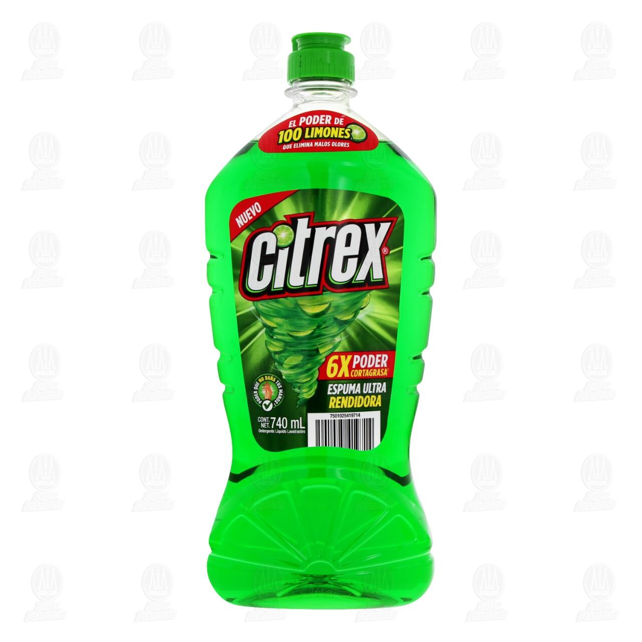 Lavatrastes L&iacute;quido Citrex Espuma Ultra Rendidora, 740 ml. image number 1