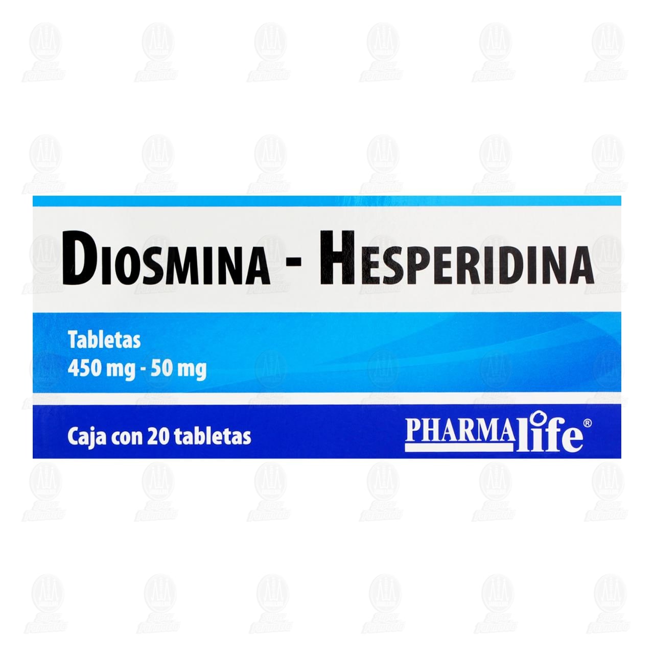 Diosmina/Hesperidina 450mg/50mg, 20 Tabletas Pharmalife. image number 1