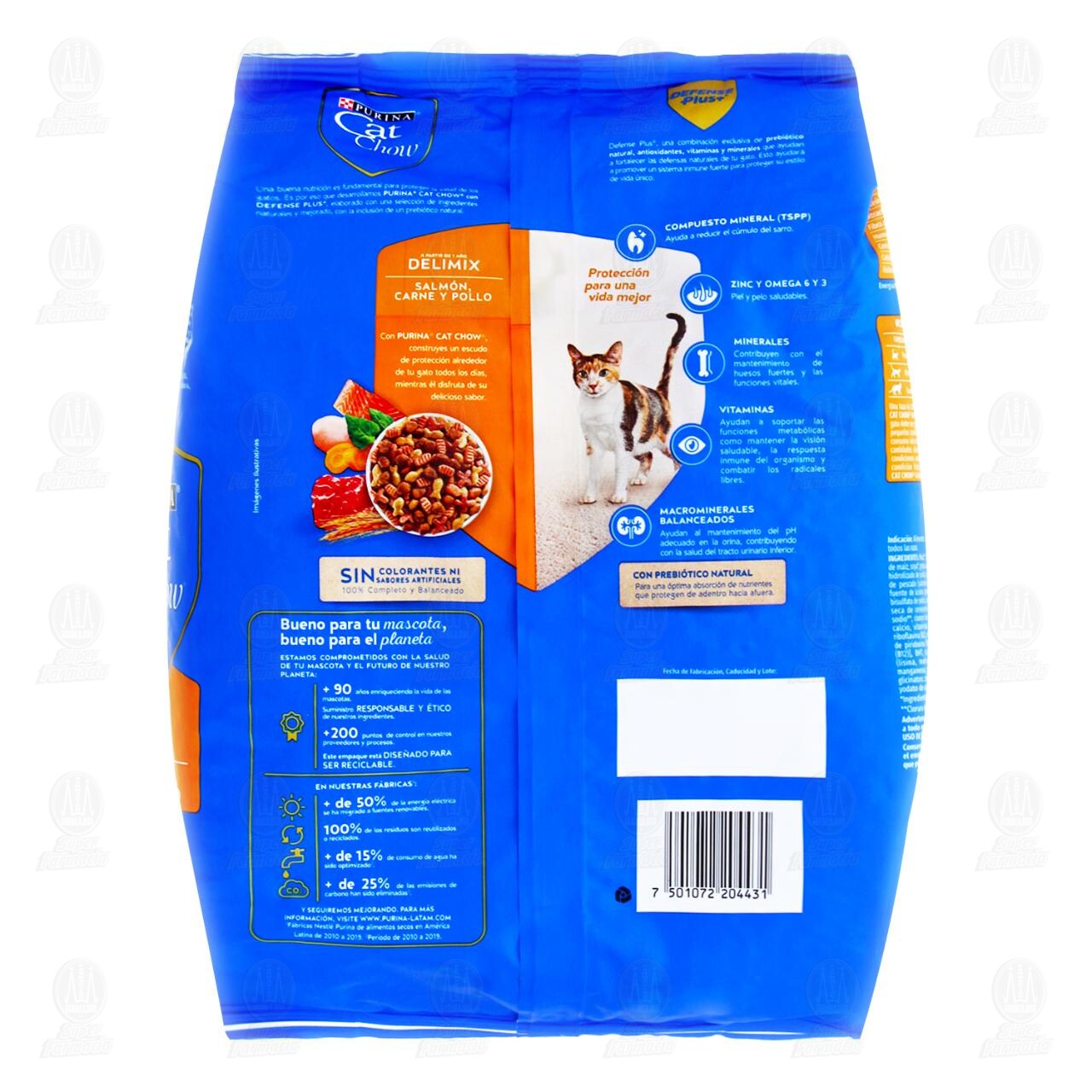 Purina Cat Chow Defense Plus+ Salm&oacute;n, Carne y Pollo, 1.5 kg. image number 1
