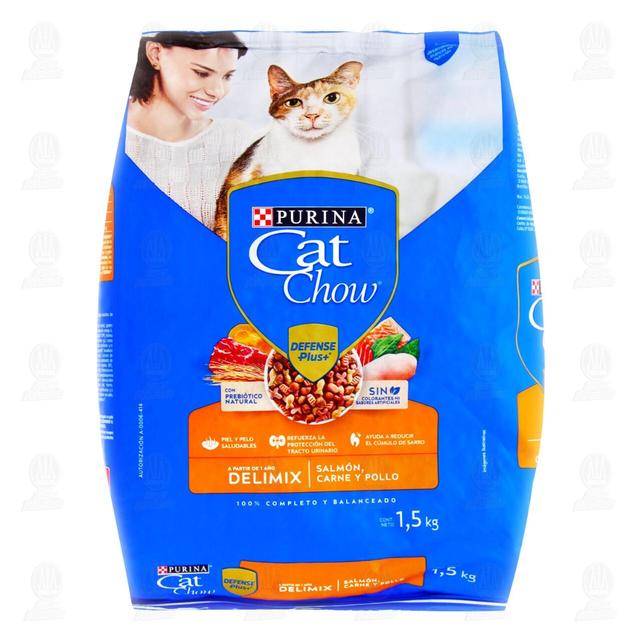 Purina Cat Chow Defense Plus+ Salm&oacute;n, Carne y Pollo, 1.5 kg. image number 0