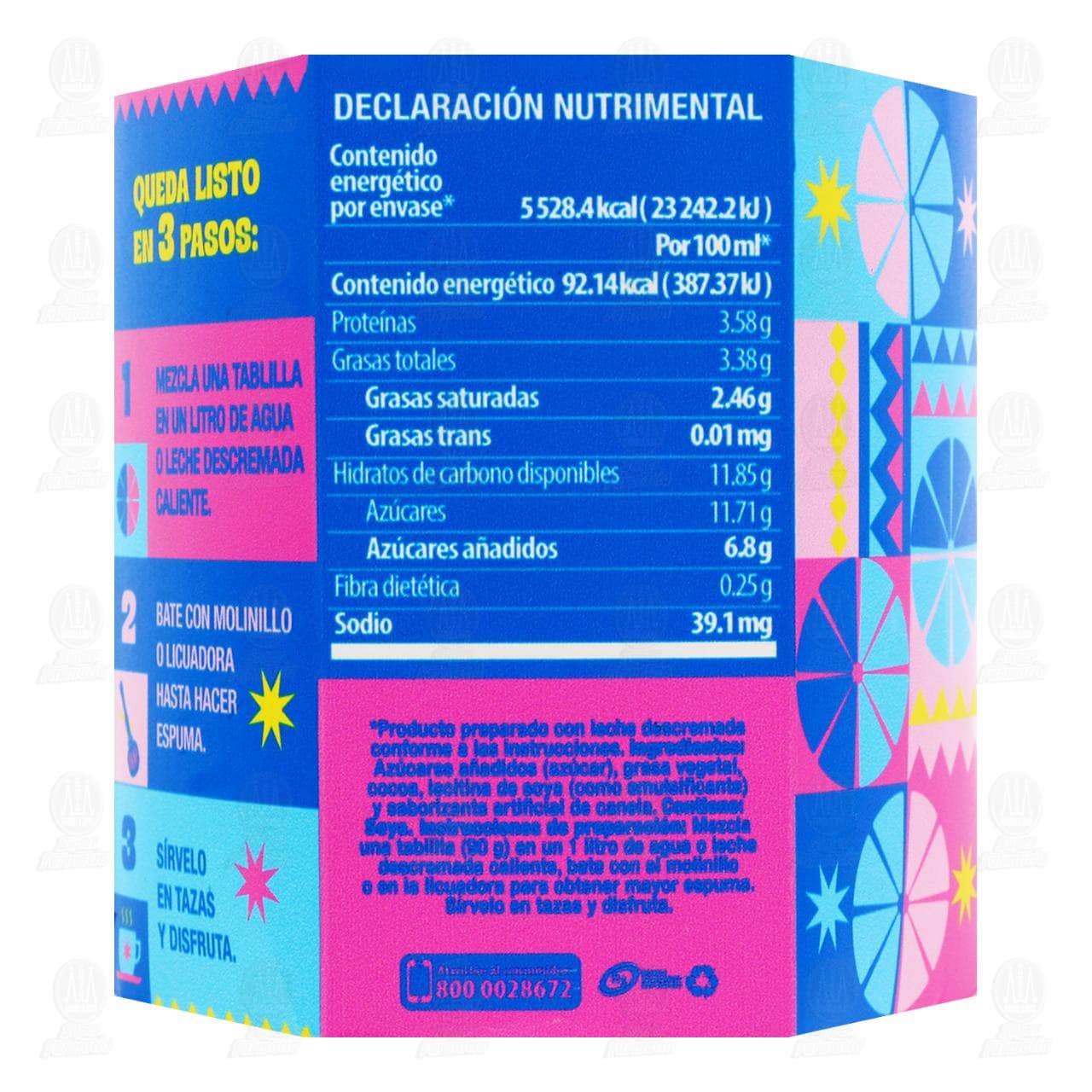 Chocolate Cane Late Tablillas Sabor a Chocolate, 540 gr. image number 2