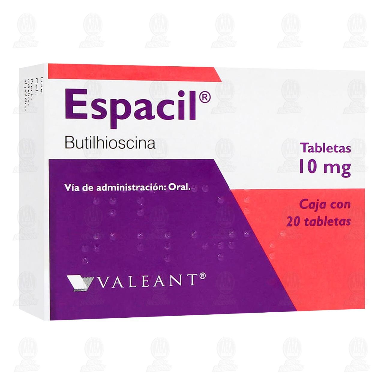 Espacil 10 mg, 20 Tabletas. image number 0