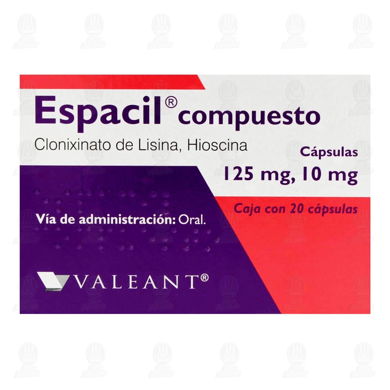 Espacil Compuesto 125mg/10mg, 20 C&aacute;psulas. image number 1