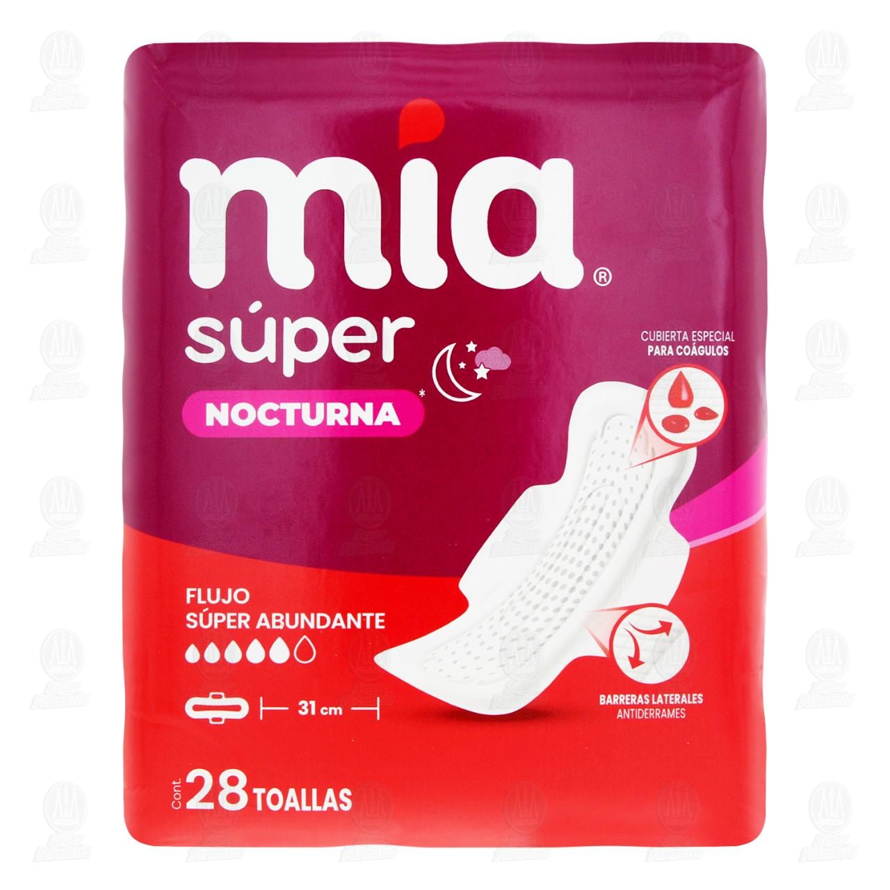 M&iacute;a Toalla Femenina S&uacute;per Nocturna, 28 pzas. image number 1