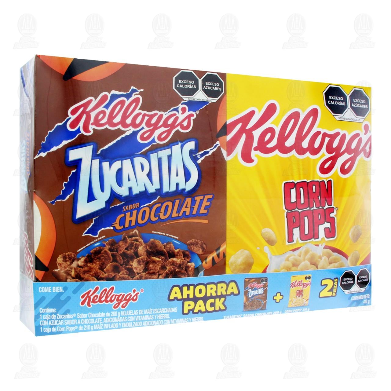 Pack Cereal Kellogg's Corn Pops 210 gr + Zucaritas Chocolate 200 gr, 2 pzas.