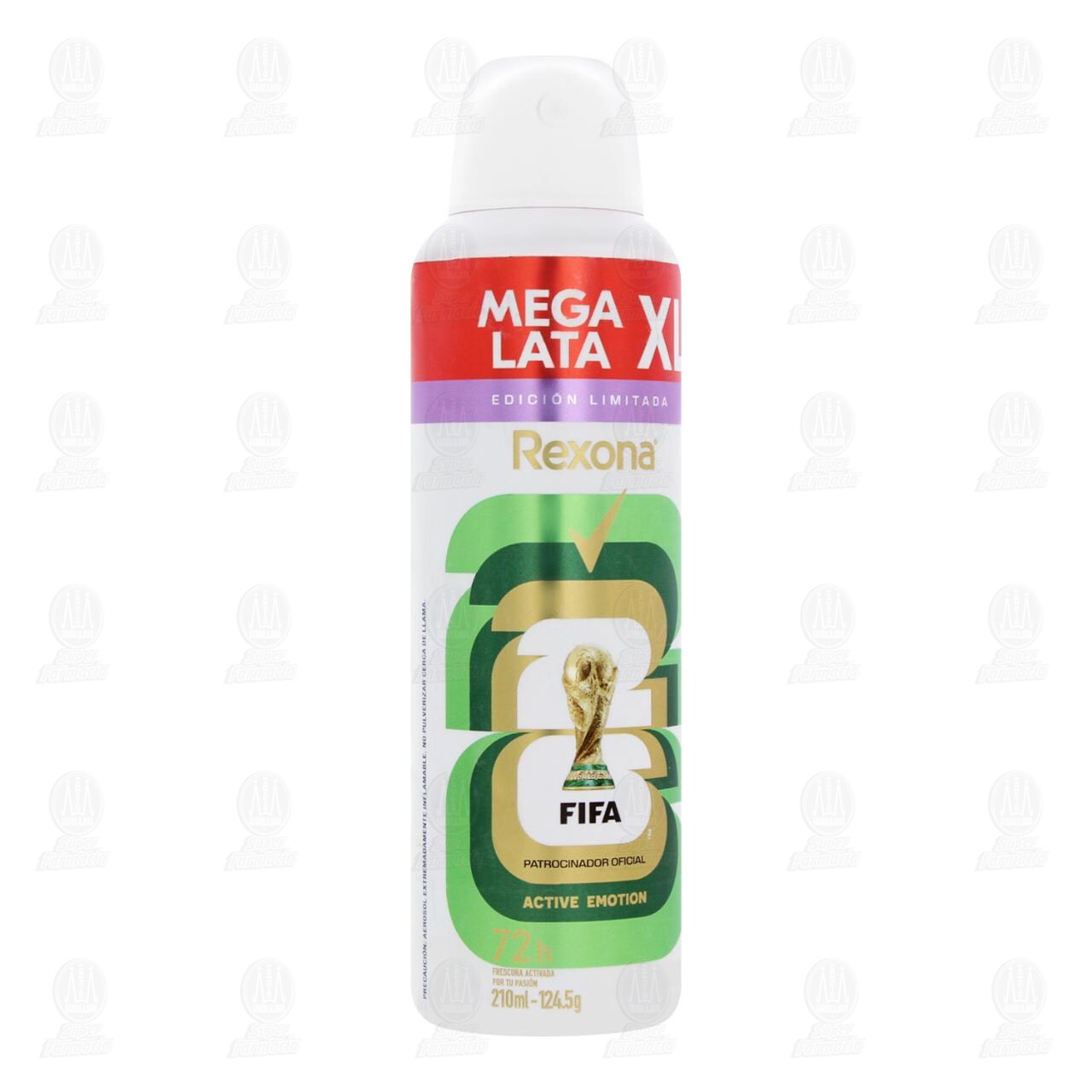 Antitranspirante Rexona Active Emotion XL en Aerosol para Hombre, 210 ml.