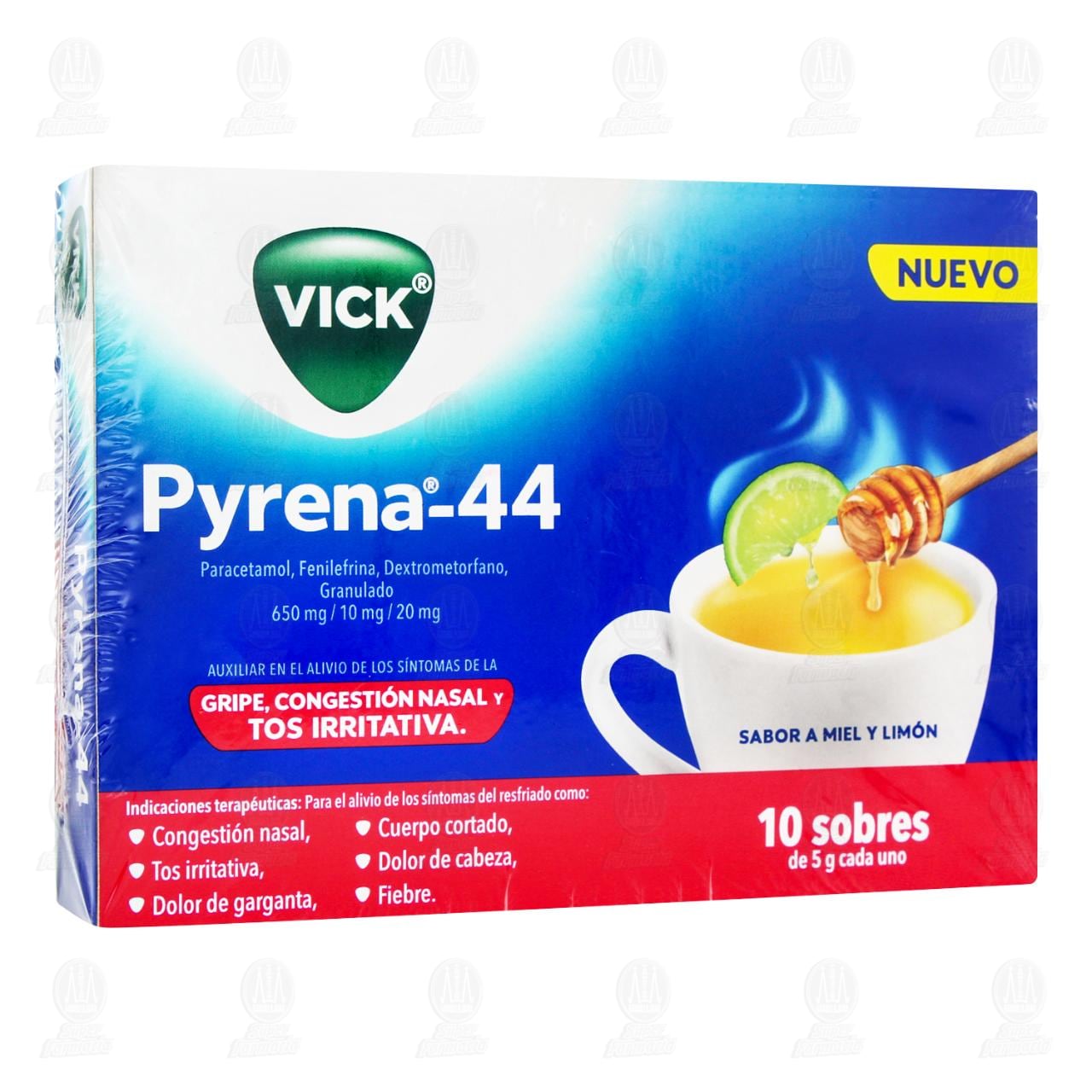 Pack Vick Pyrena 44 Sabor a Miel y Lim&oacute;n, 10 Sobres. image number 0