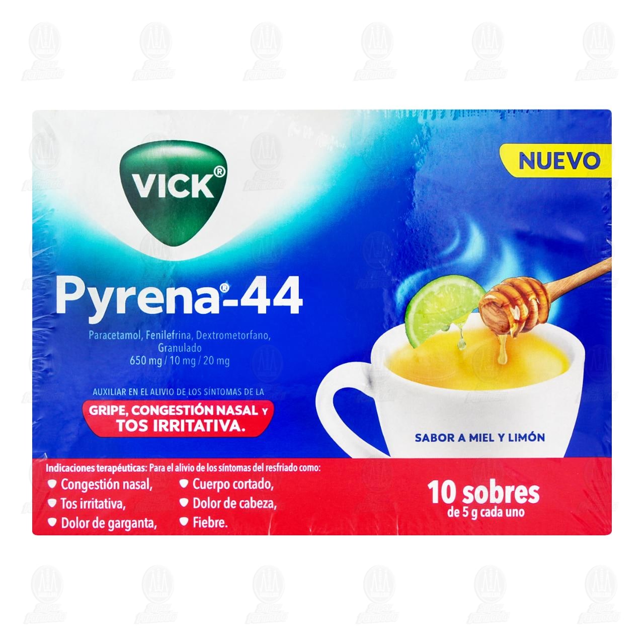 Pack Vick Pyrena 44 Sabor a Miel y Lim&oacute;n, 10 Sobres. image number 1