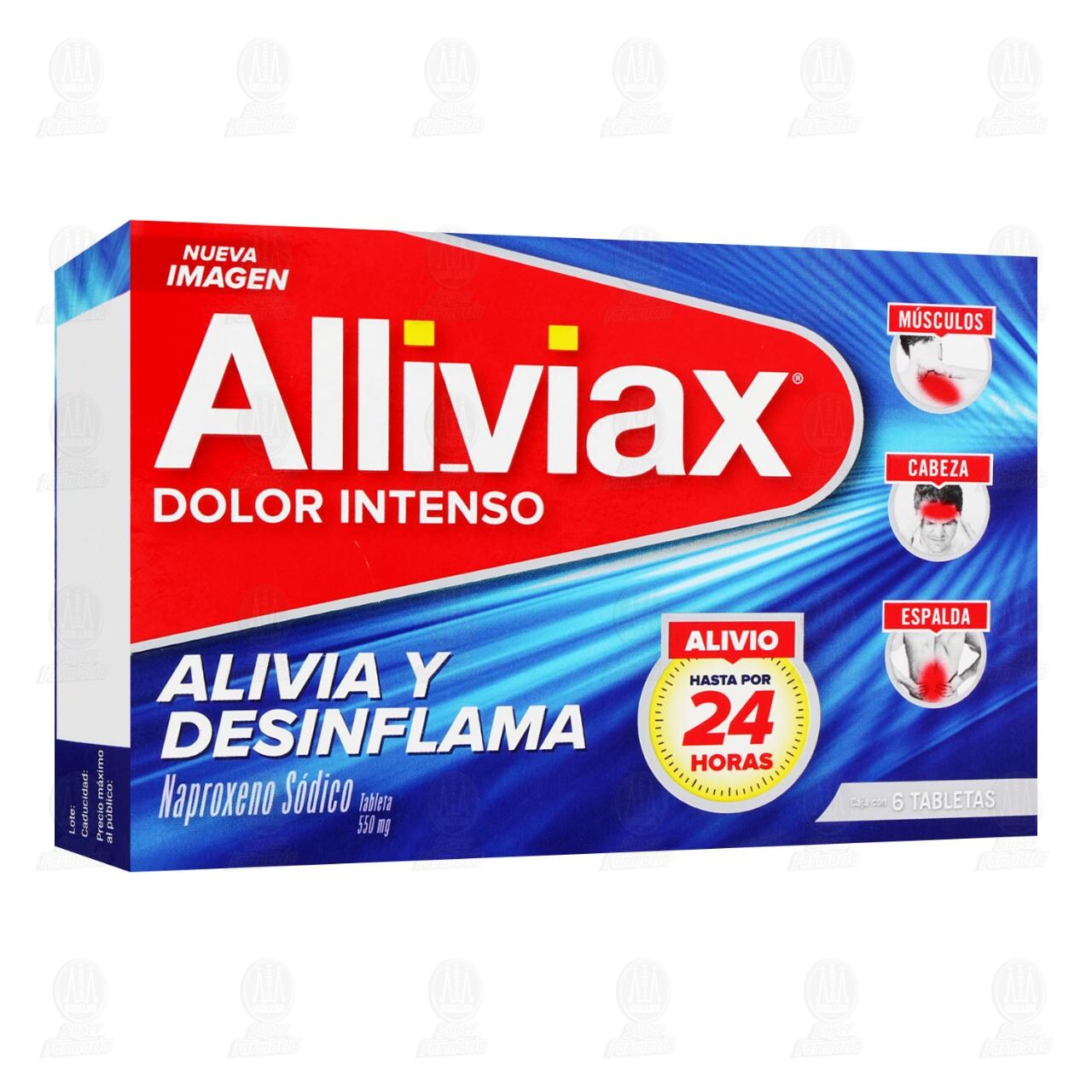 Alliviax 550 mg, 6 Tabletas. image number 0