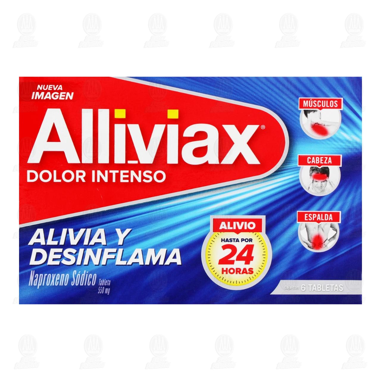 Alliviax 550 mg, 6 Tabletas. image number 1