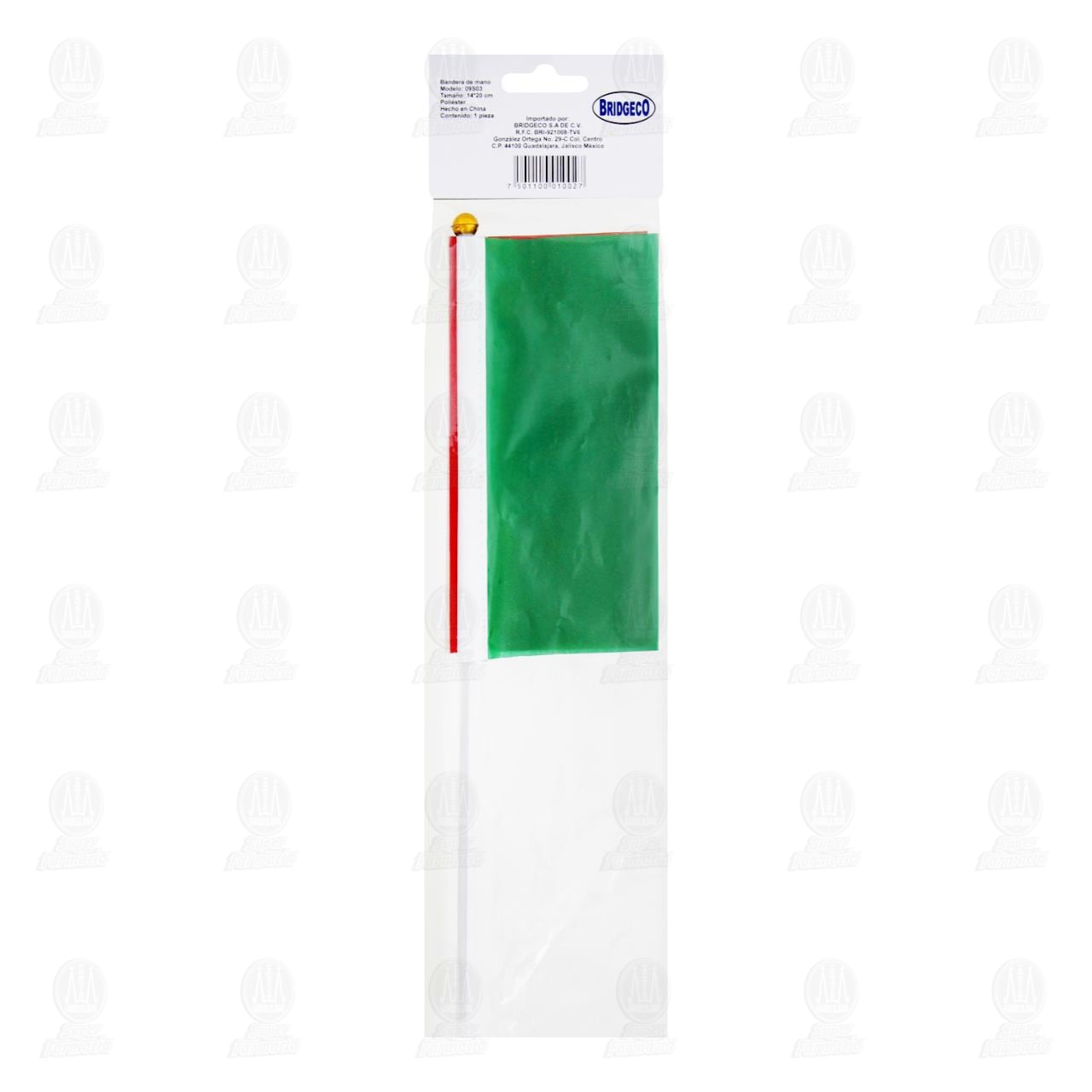 Bandera de Mano Tricolor M&eacute;xico Bridgeco, 1 pz. image number 1