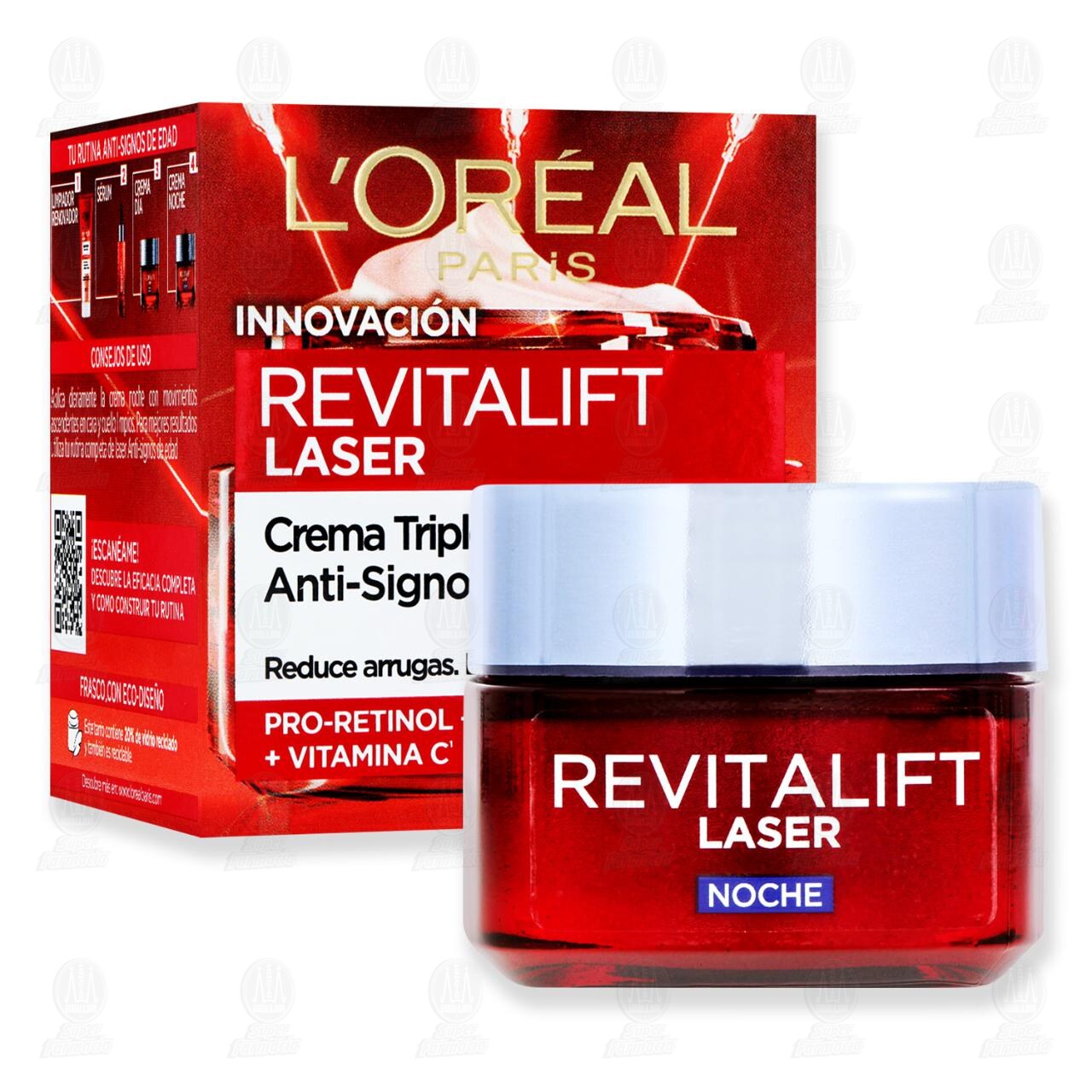 Crema L'Or&eacute;al Revitalift Laser Triple Acci&oacute;n Noche, 50 ml. image number 3