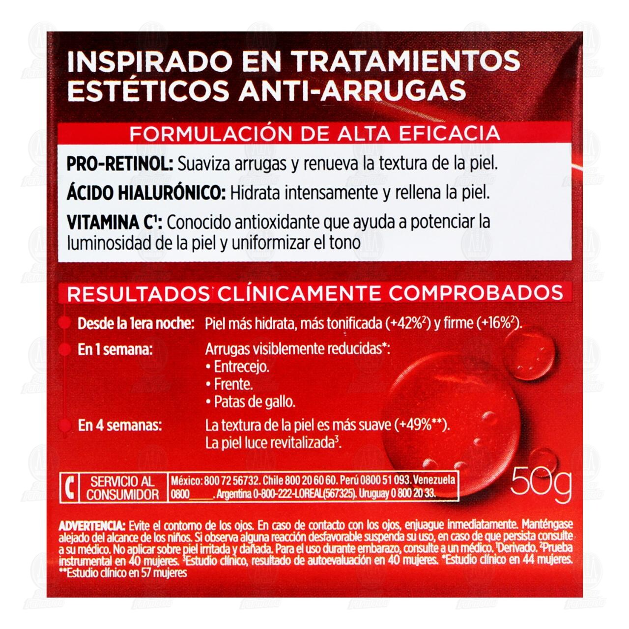 Crema L'Or&eacute;al Revitalift Laser Triple Acci&oacute;n Noche, 50 ml. image number 2