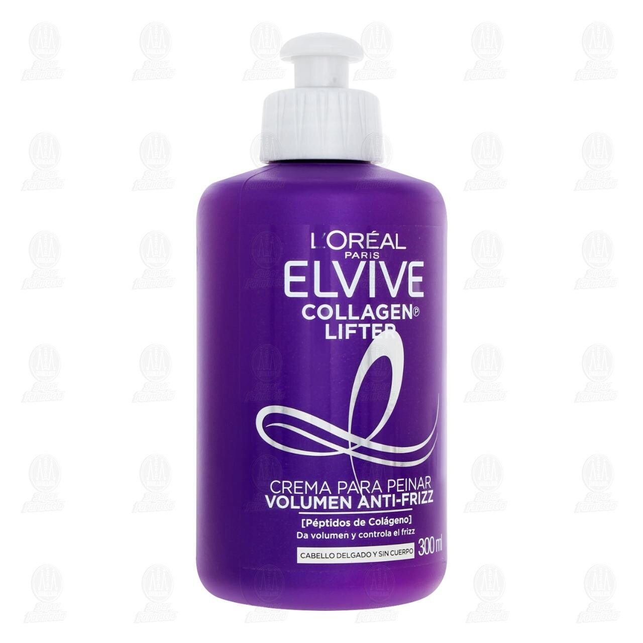 Crema para Peinar Elvive Collagen Lifter Volumen Anti-Frizz, 300 ml.