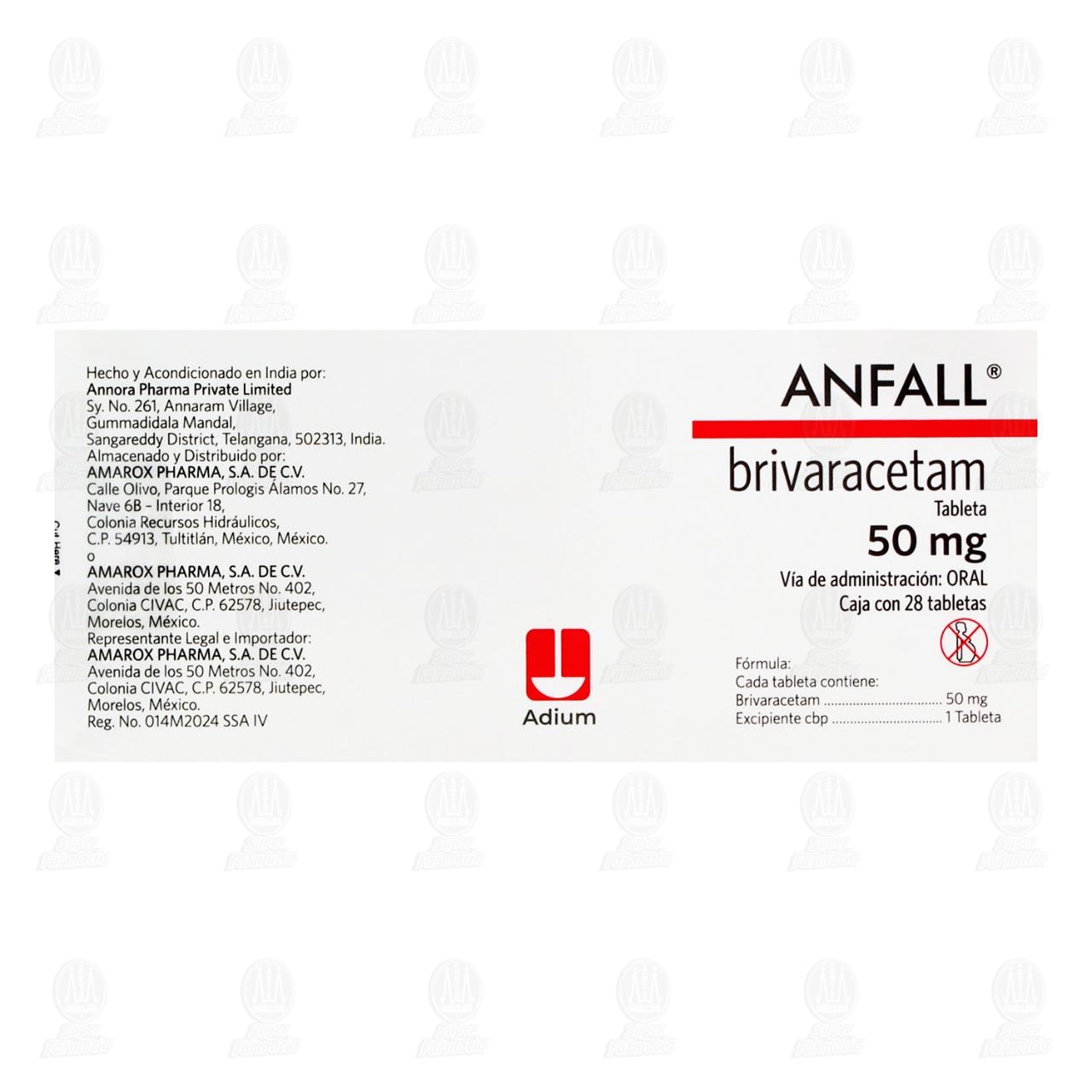Anfall 50 mg, 28 Tabletas. image number 2