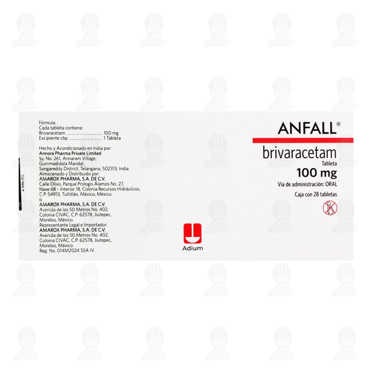Anfall 100 mg, 28 Tabletas. image number 2