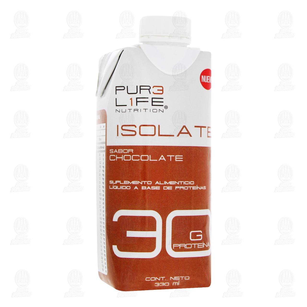 Pure Life Nutrition Isolate Sabor Chocolate, 330 ml. image number 0
