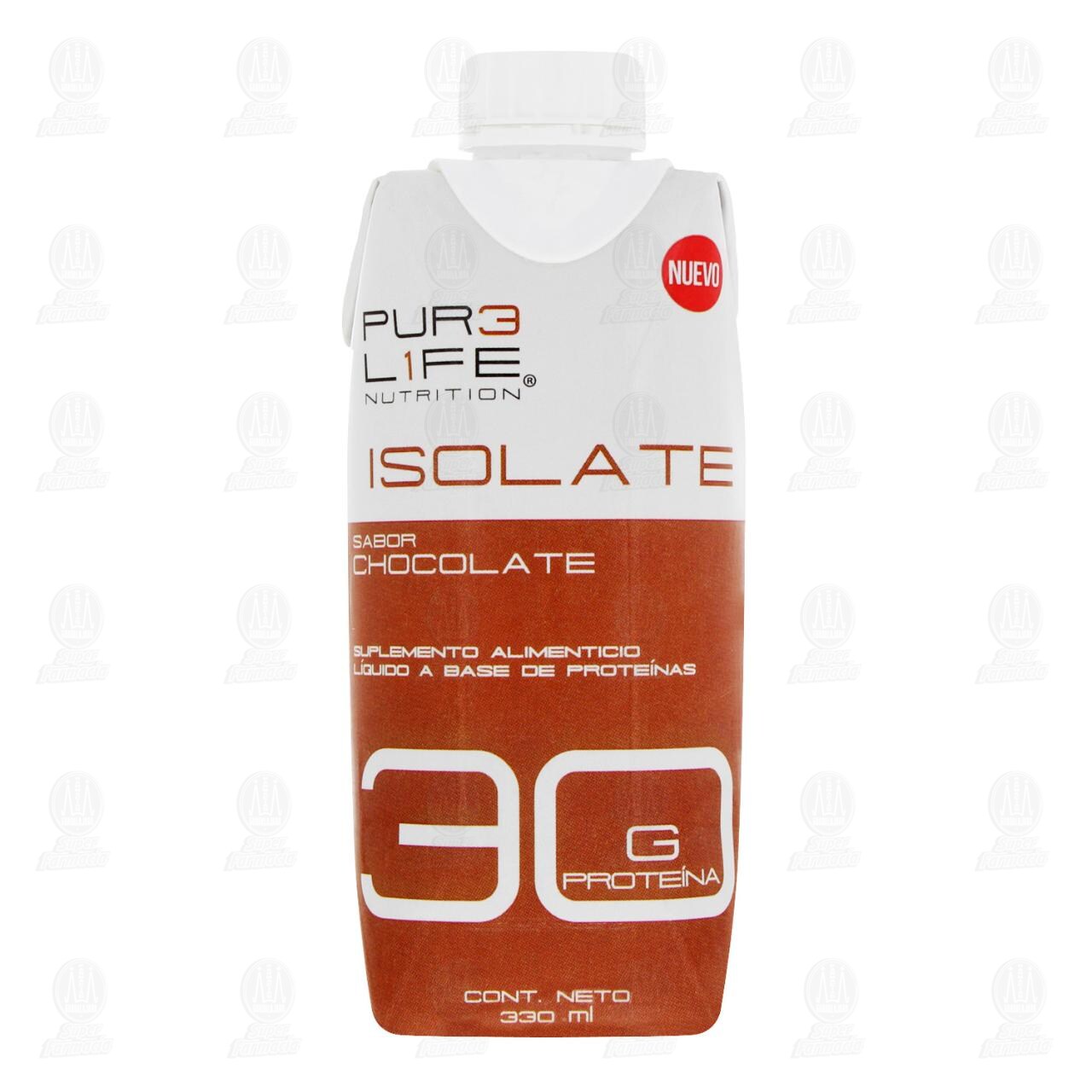 Pure Life Nutrition Isolate Sabor Chocolate, 330 ml. image number 1