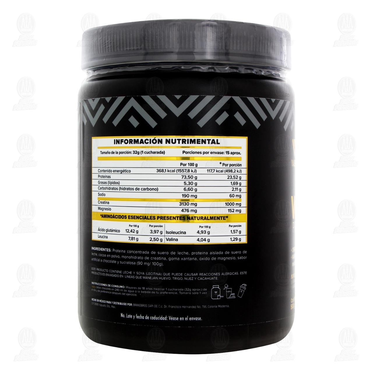 Yaoca Whey Protein en Polvo Sabor Chocolate, 500 gr. image number 2