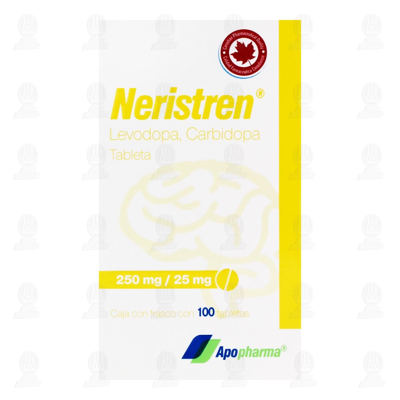 Neristren 250mg/25mg, 100 Tabletas. image number 1