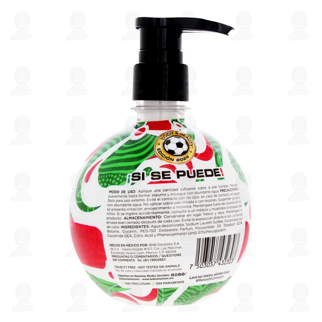 Jab&oacute;n L&iacute;quido para Manos Body & Beauty Aroma Frutal, 525 ml. image number 2