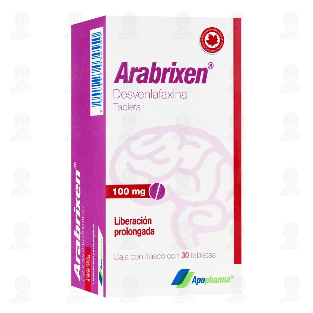 Arabrixen 100 mg, 30 Tabletas. image number 0