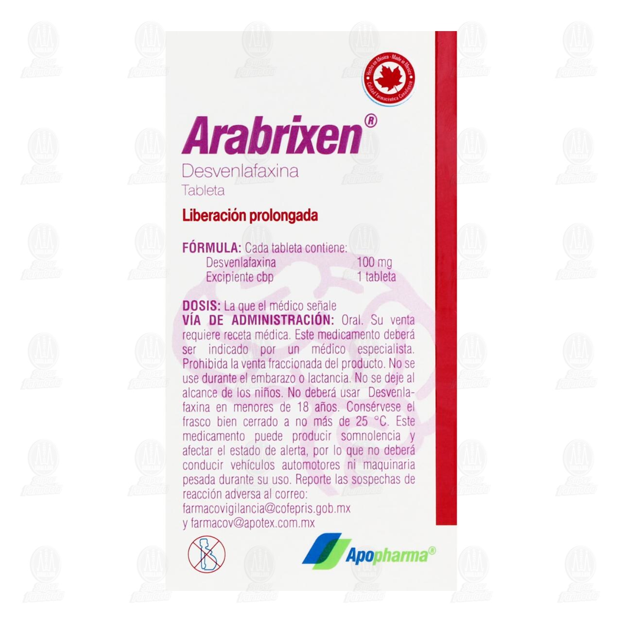 Arabrixen 100 mg, 30 Tabletas. image number 2