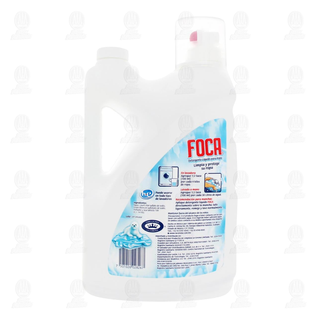 Detergente L&iacute;quido Foca para Ropa, 5.5 l. image number 2