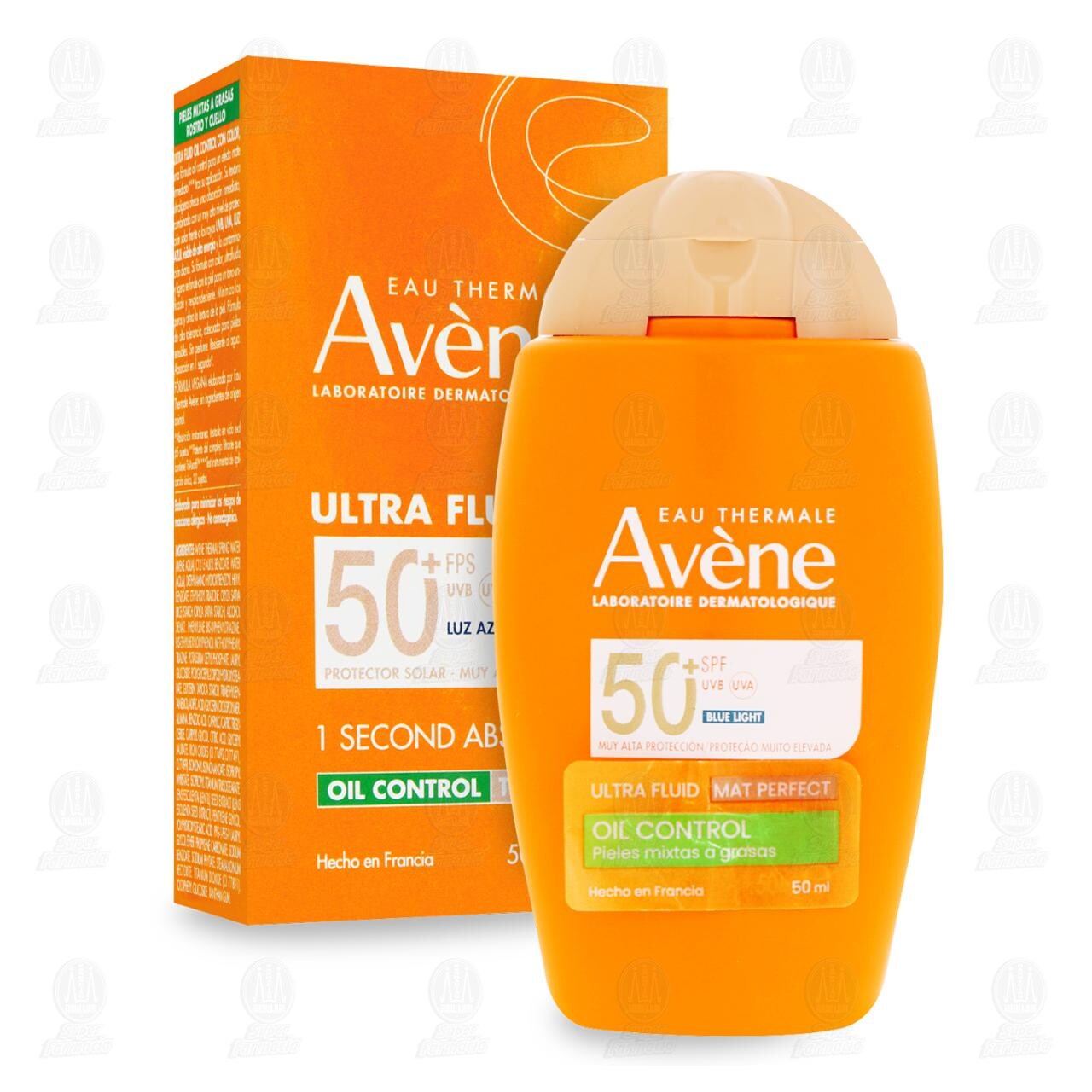 Av&egrave;ne Ultra Fluid Oil Control Tono Claro FPS 50+, 50 ml. image number 2