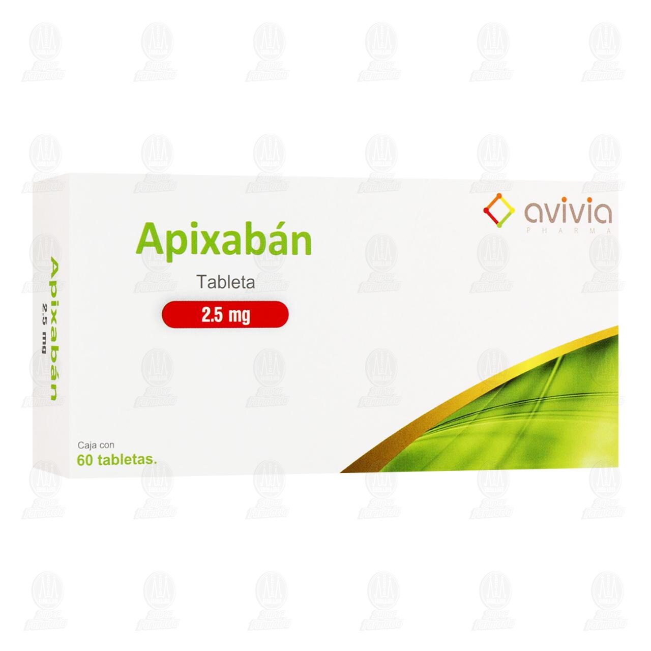 Apixabán 2.5 mg, 60 Tableta. de AVIVIA | Farmacias Guadalajara