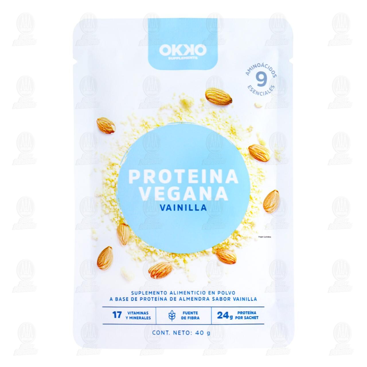 Prote&iacute;na Vegana Okko Vainilla a Base de Prote&iacute;na de Almendra, 40 gr. image number 0