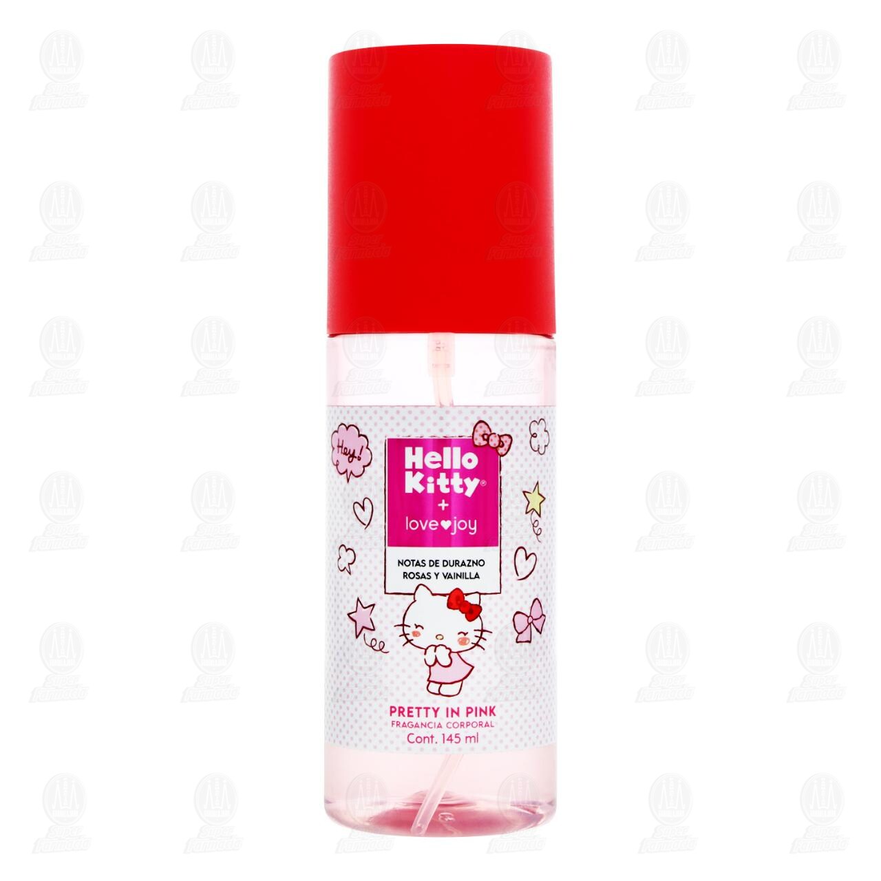 Fragancia Corporal Love Joy Hello Kitty Pretty in Pink Notas de Durazno Rosas y Vainilla, 145 ml. image number 1