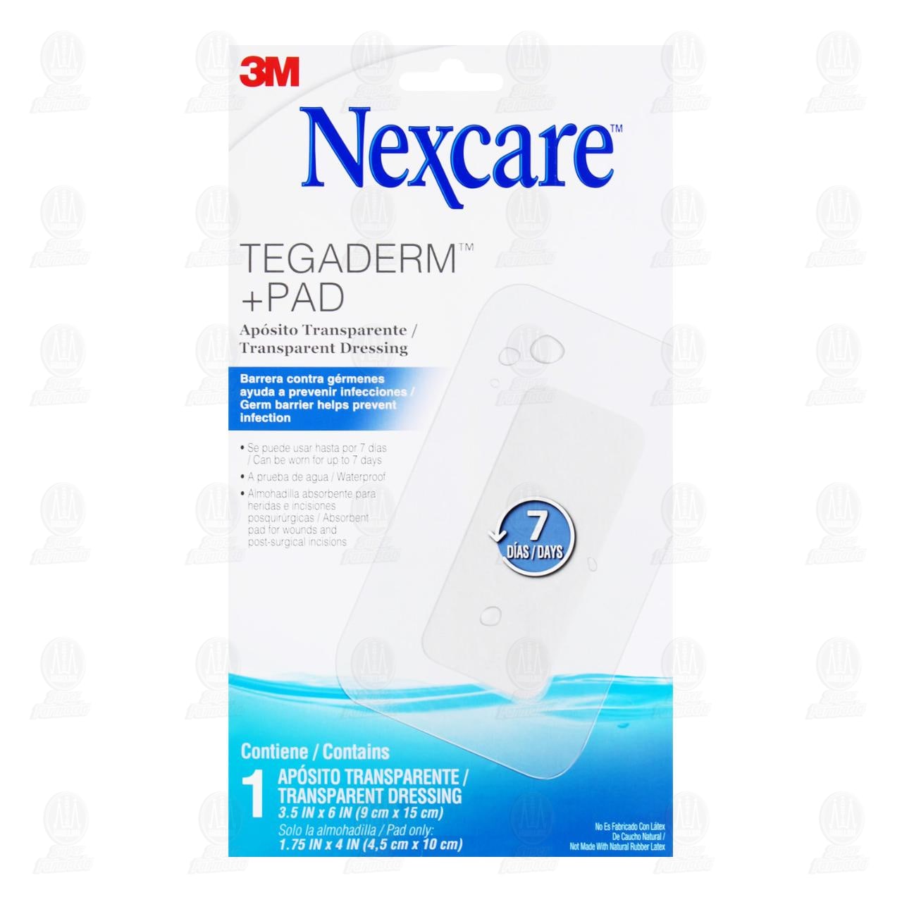 3M Nexcare Ap&oacute;sito Tegaderm + Pad Transparente 9cm x 15cm, 1 pz.