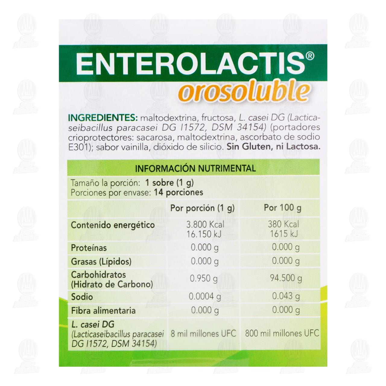 Enterolactis Orosoluble Sabor Vainilla, 14 Sobres. image number 2
