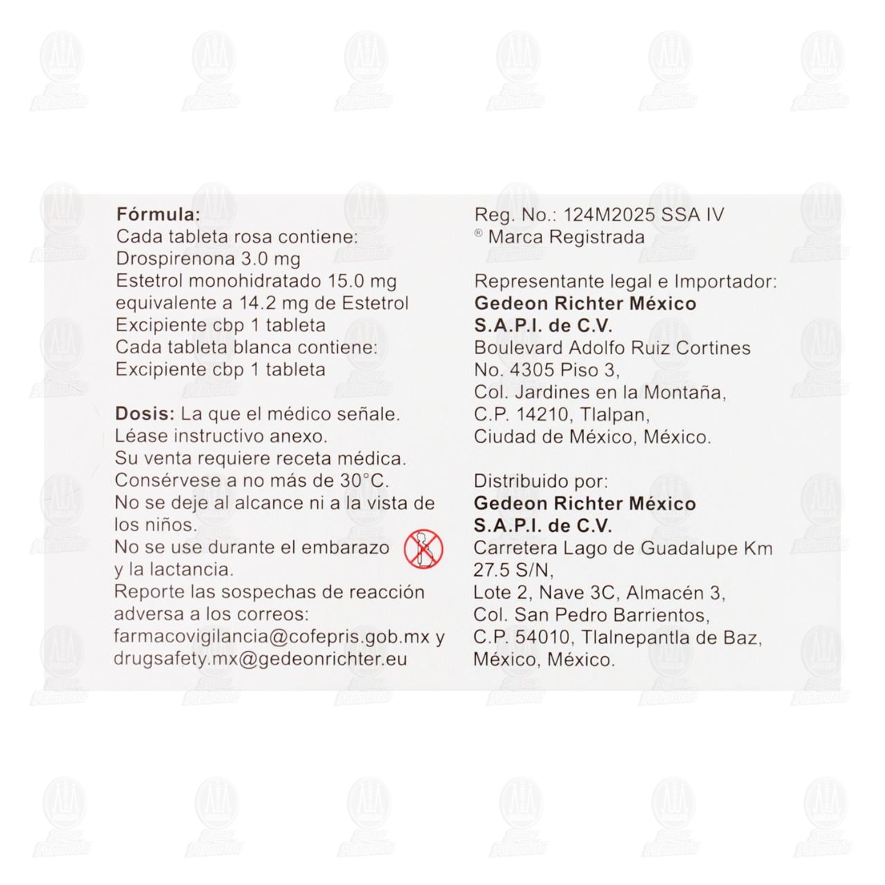 Drovelis 3.0mg/14.2mg, 28 Tabletas. image number 2