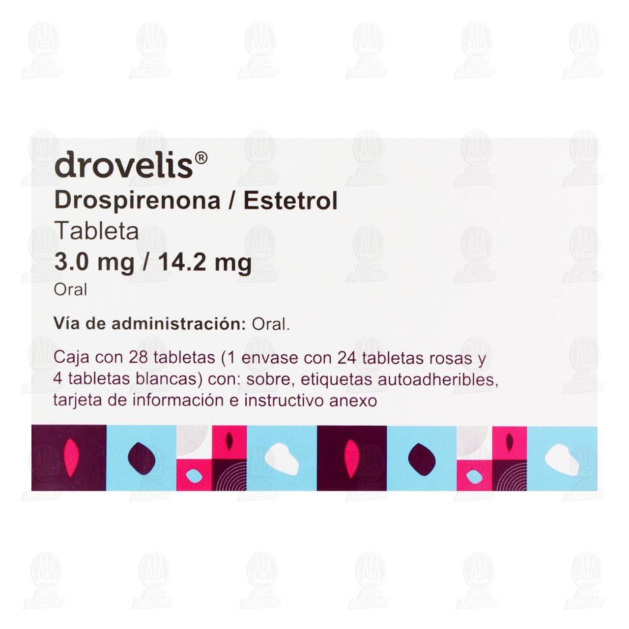 Drovelis 3.0mg/14.2mg, 28 Tabletas. image number 1