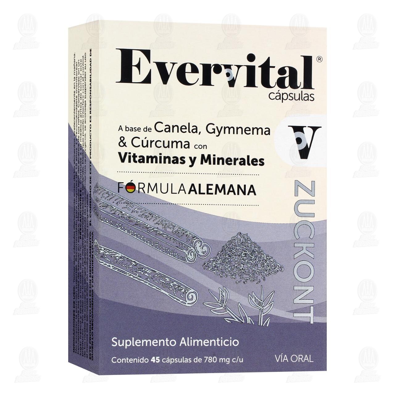 Evervital Zuckont, 45 C&aacute;psulas de 780 mg c/u. image number 0