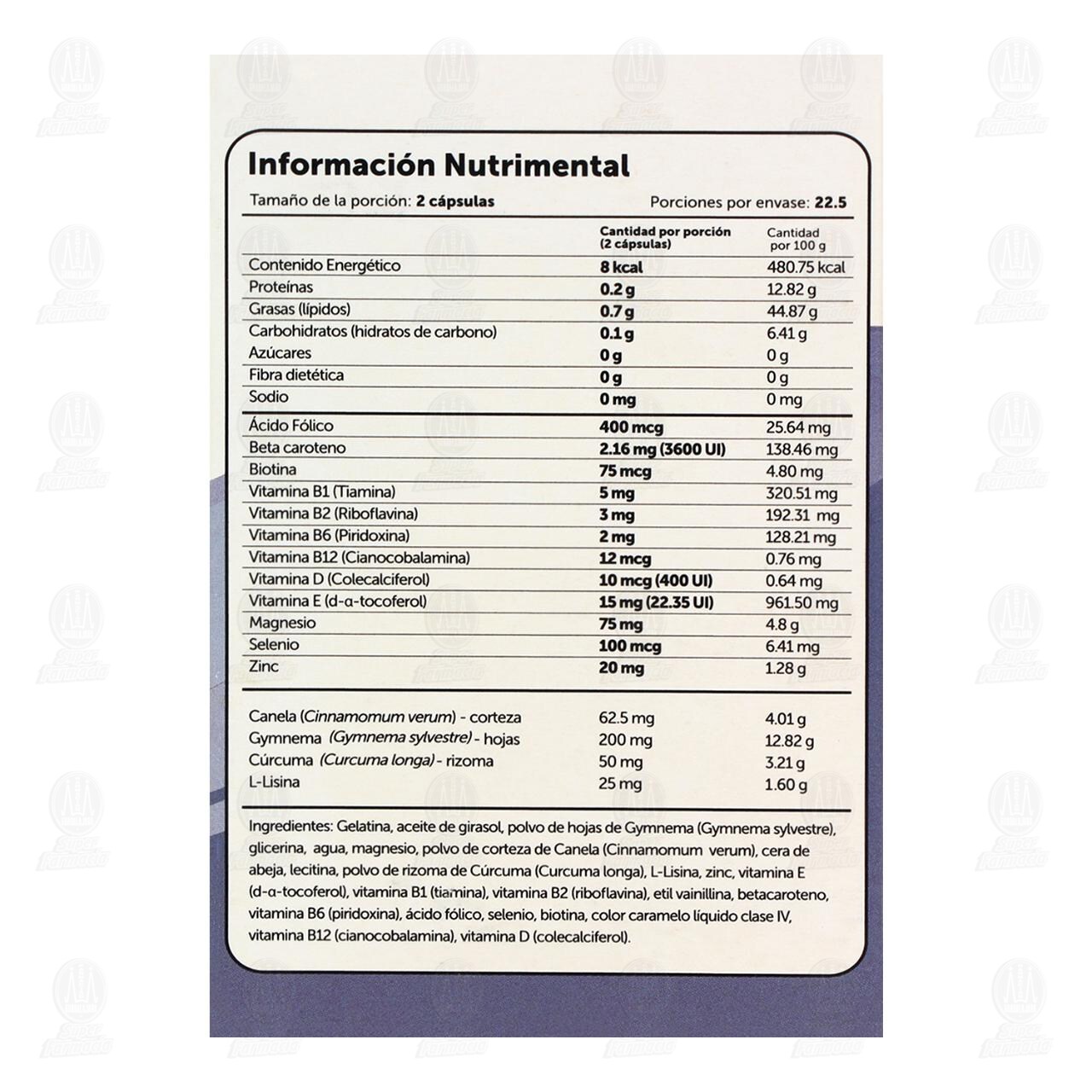 Evervital Zuckont, 45 C&aacute;psulas de 780 mg c/u. image number 2
