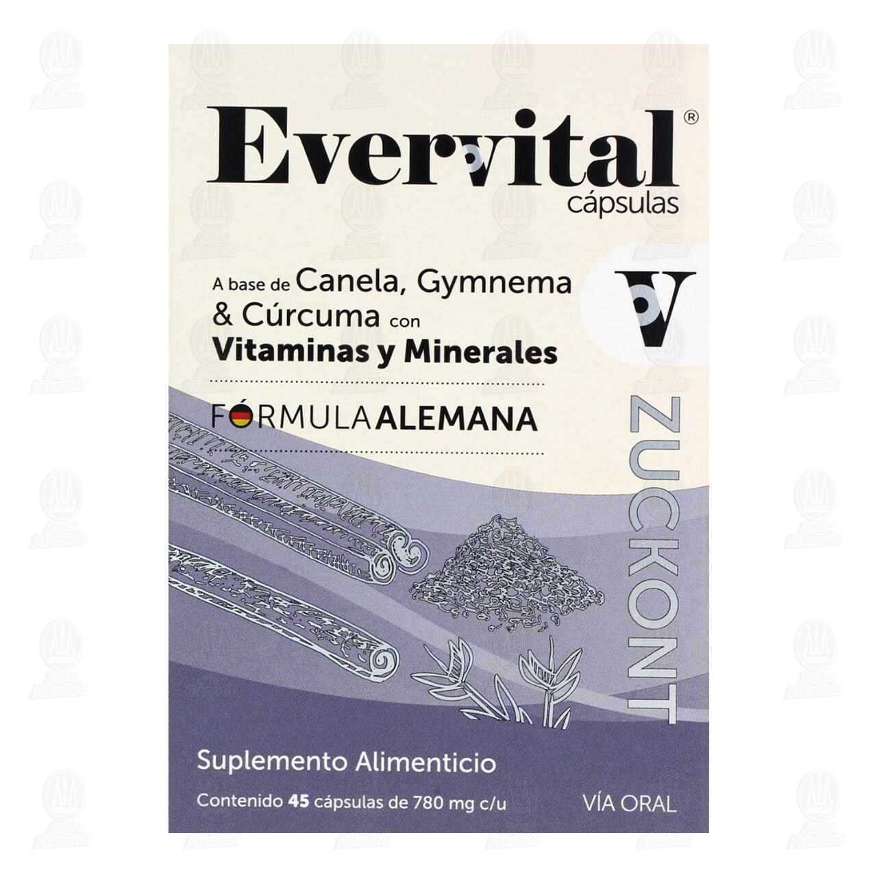 Evervital Zuckont, 45 C&aacute;psulas de 780 mg c/u. image number 1