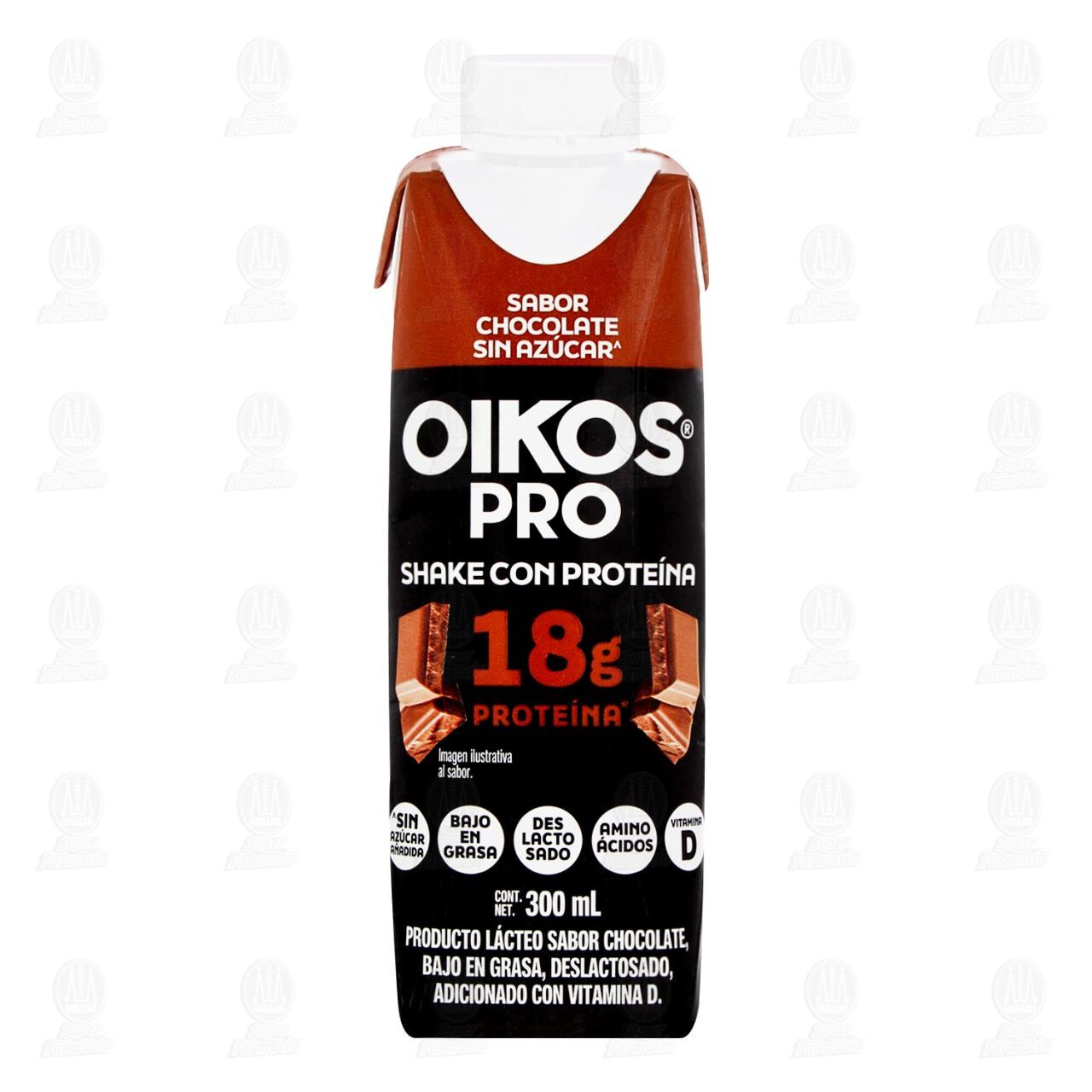 Bebida L&aacute;ctea Oikos Pro Shake con Prote&iacute;na Sabor Chocolate Sin Az&uacute;car, 300 ml. image number 1